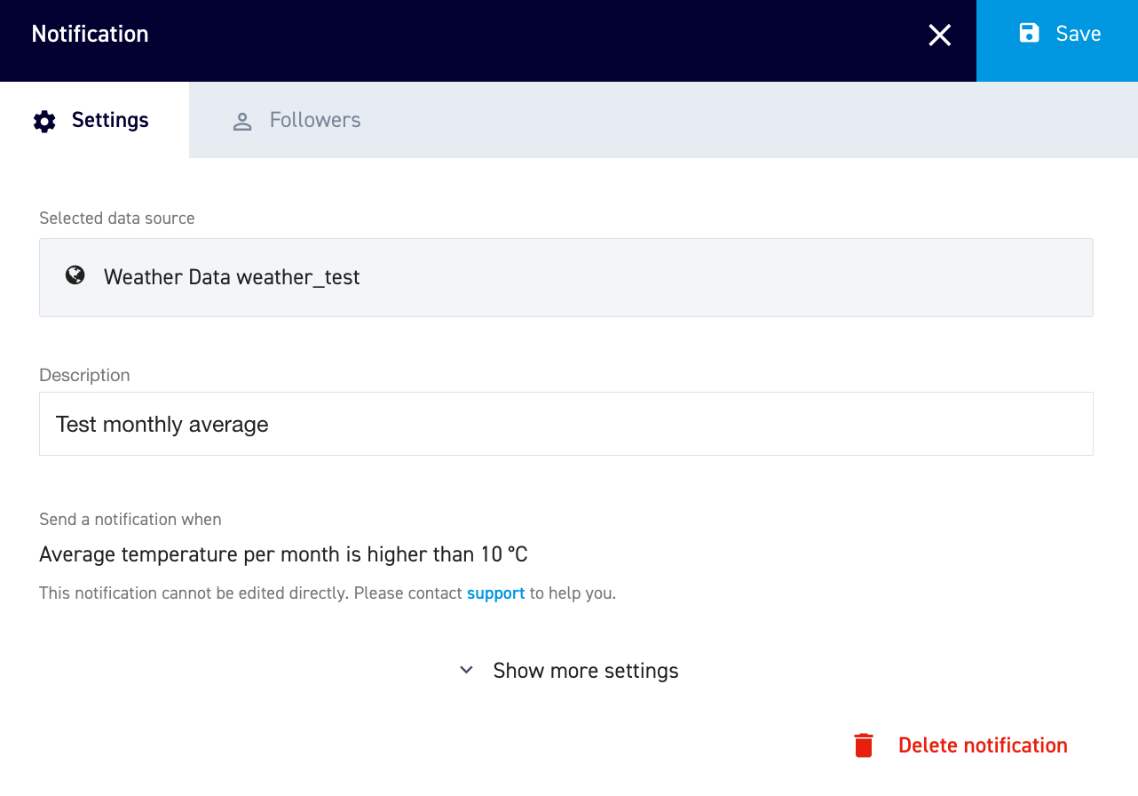 Notifications page and how to edit notifications